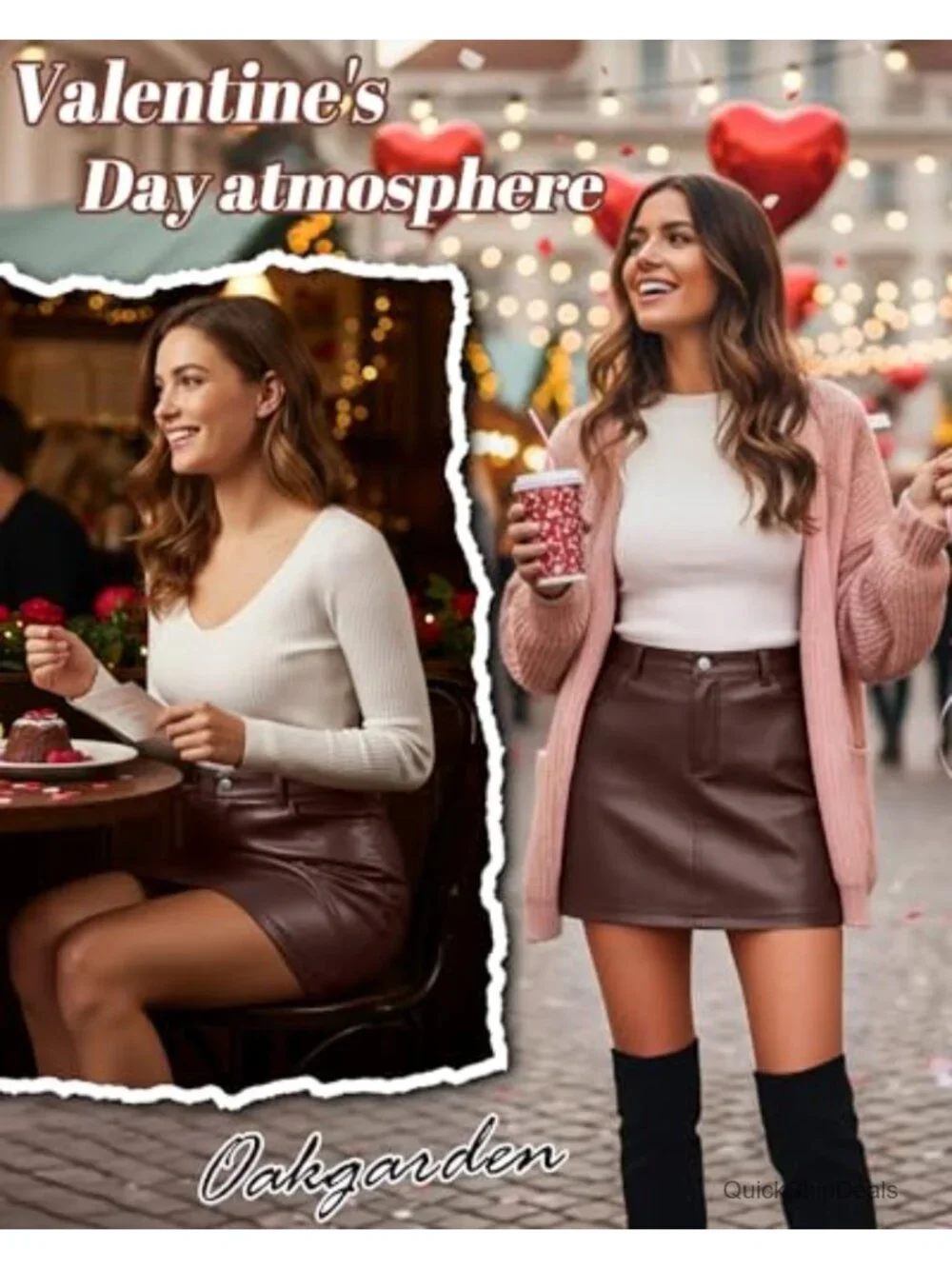 Women's Faux Leather Mini Skirt High Waist A-Line Bodycon Pockets